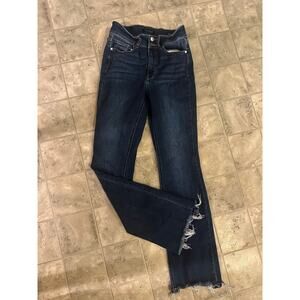 Judy Blue High Waist Distressed Back Pocket Raw Hem Bootcut Jeans Size 5/27